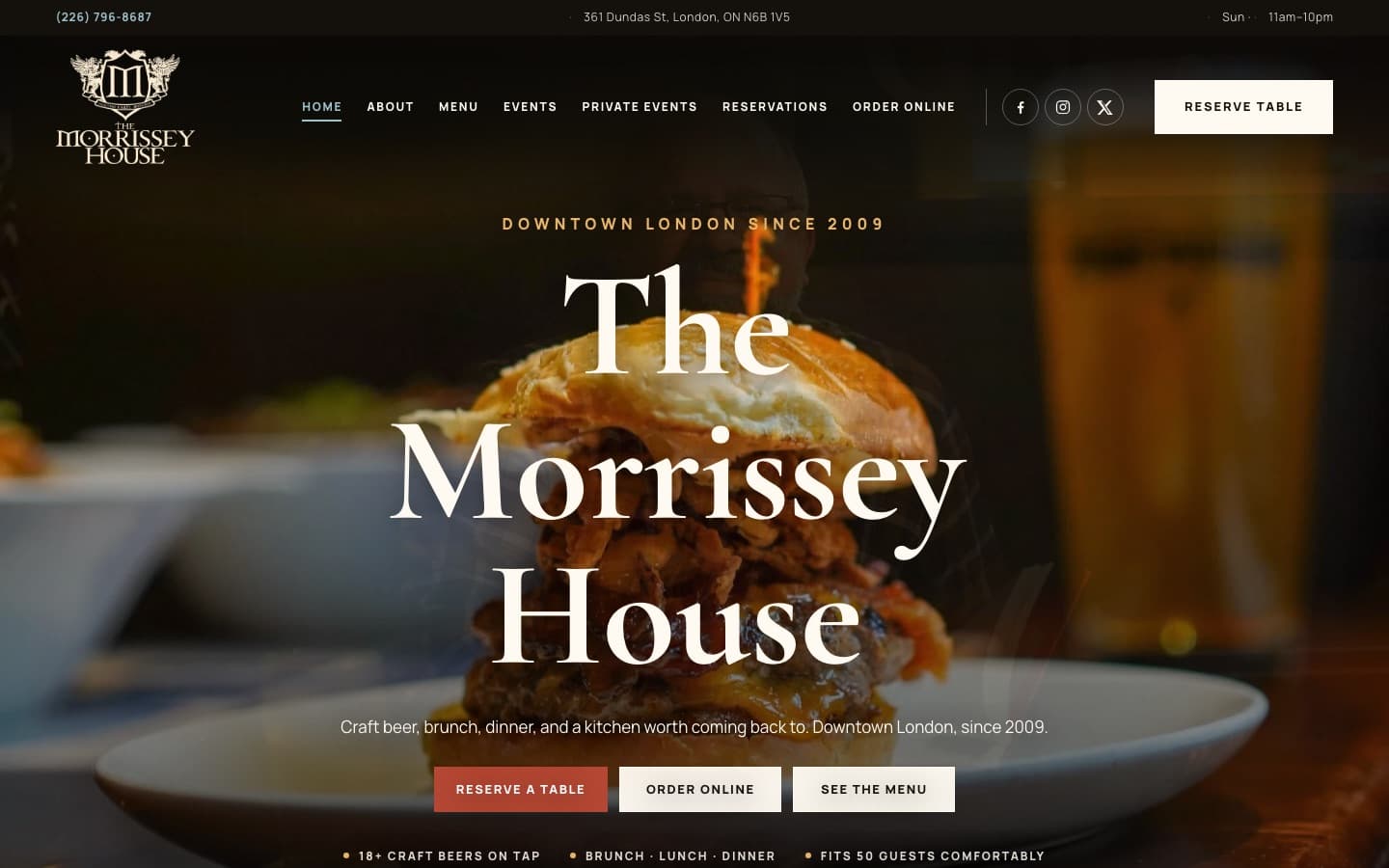 The Morrissey House's website, built by Guest Getter